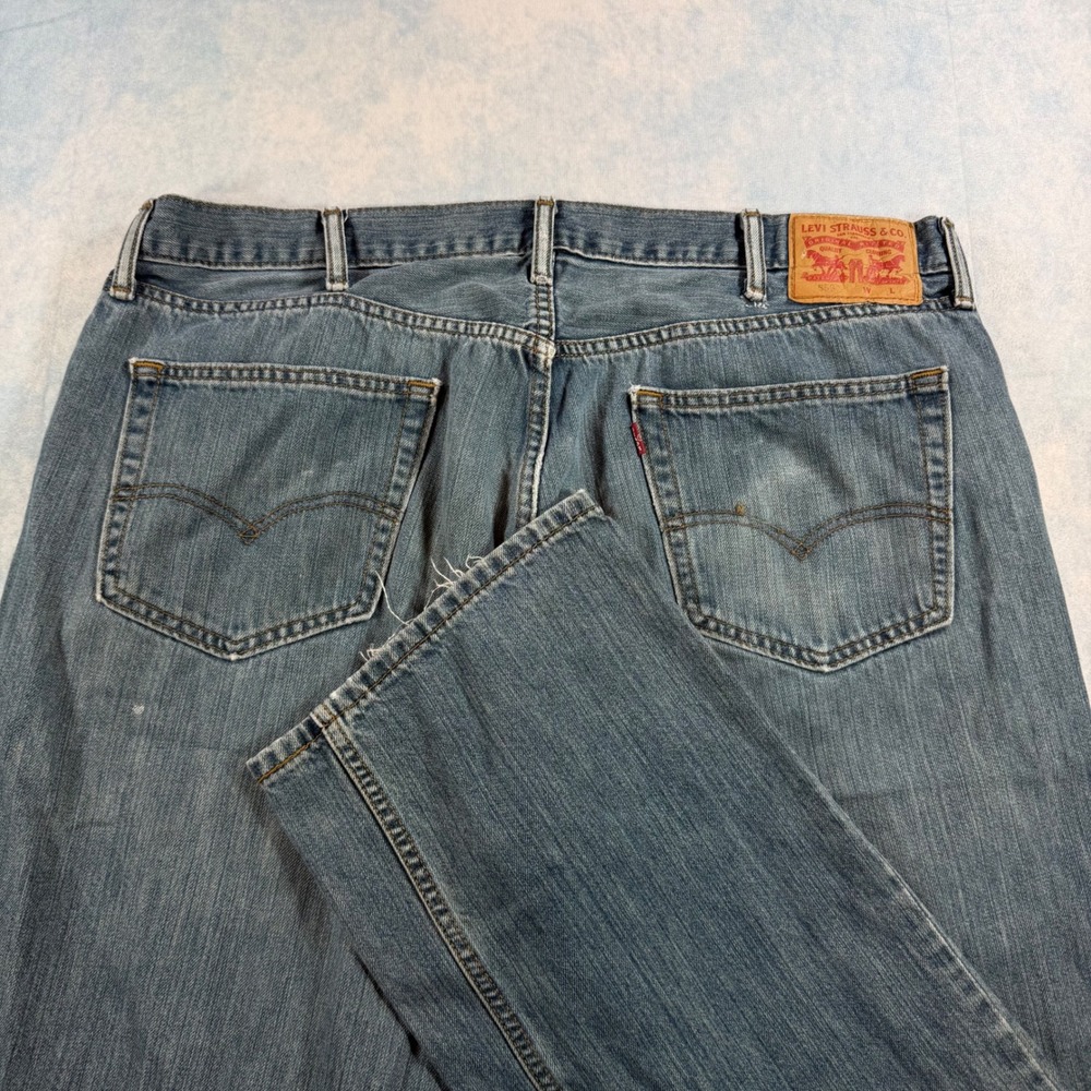 Levi's 559 Relaxed Straight Jeans Mens 40x36 Blue Fair Frayed Hem Denim